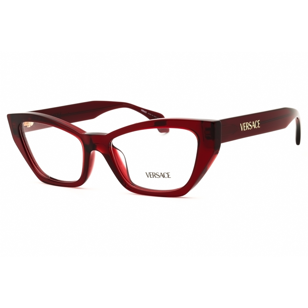 Versace 0VE3373U Eyeglasses 5512 TRANSPARENT BORDEAUX/clear demo lens Acetate